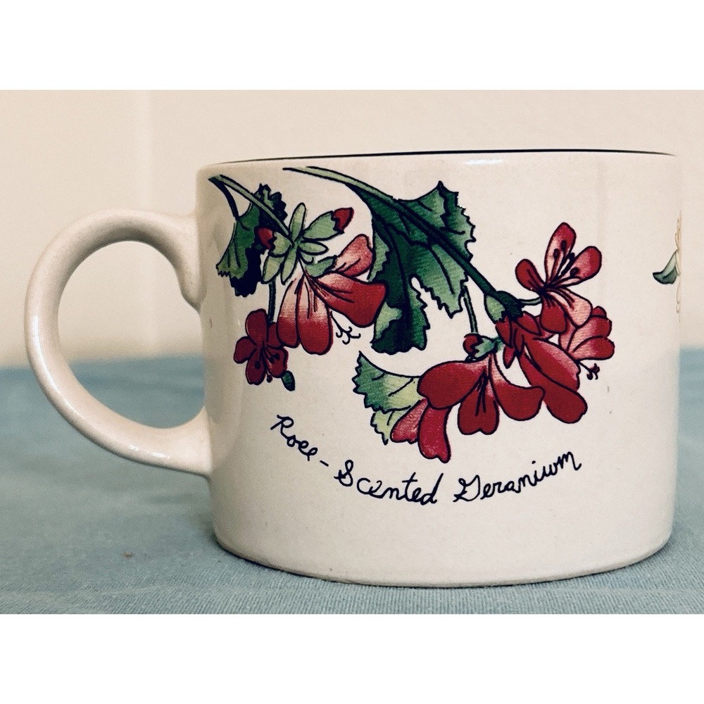 Vintage Sakura Sue Zipkin 1997 Wildflowers Herbs Botanical Coffee Mug Cup